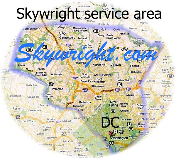 Skywright skylight service area